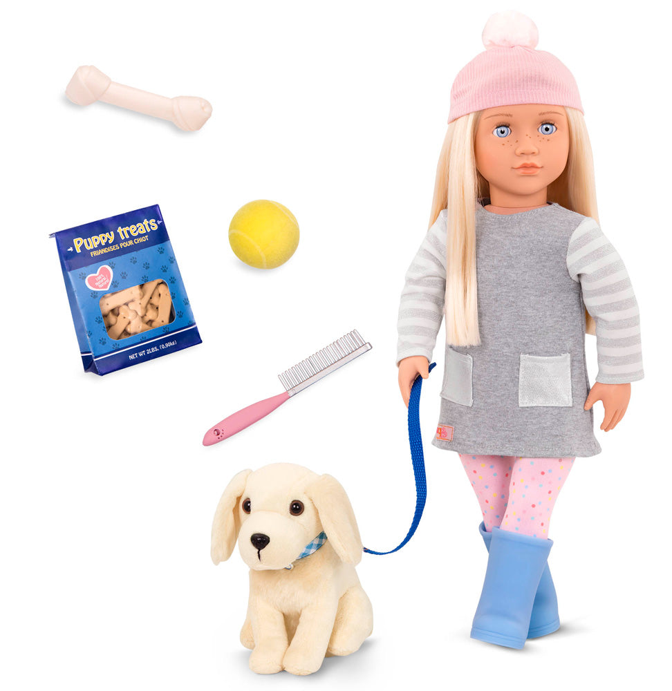 Our Generation Meagan 18" Doll With Pet Dog