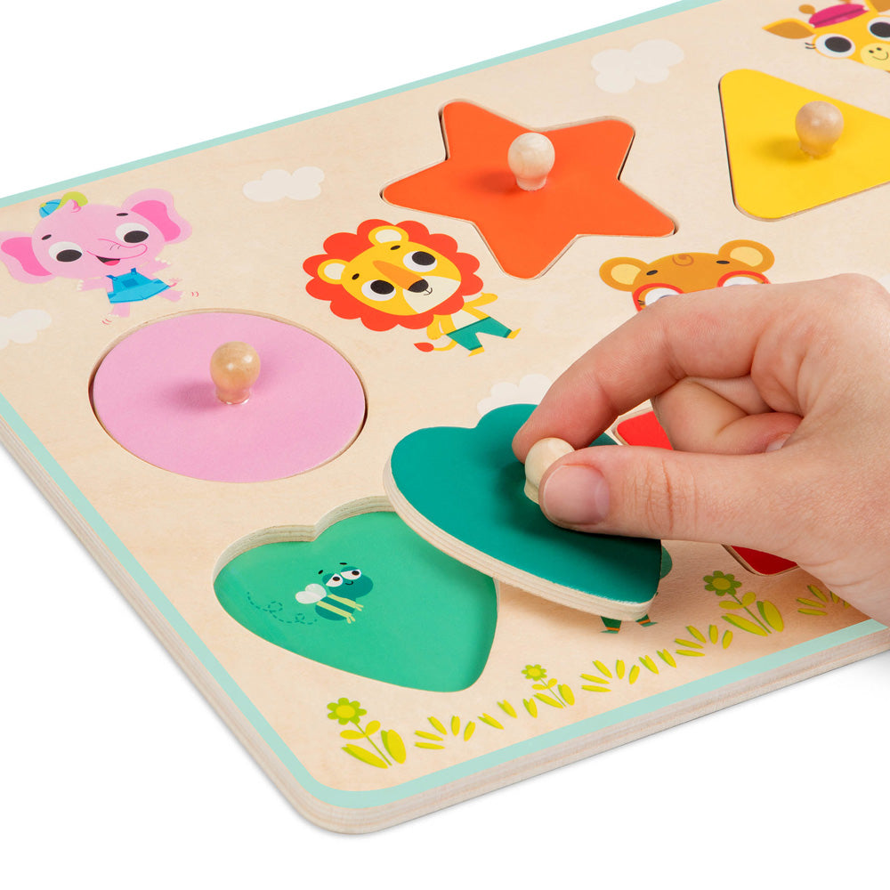 B.Toys Wooden Shapely Color  Puzzle