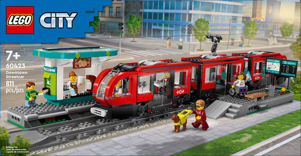 LEGO® City Downtown Streetcar and Station Toy Set 60423