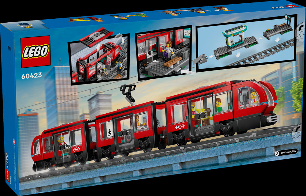 LEGO® City Downtown Streetcar and Station Toy Set 60423