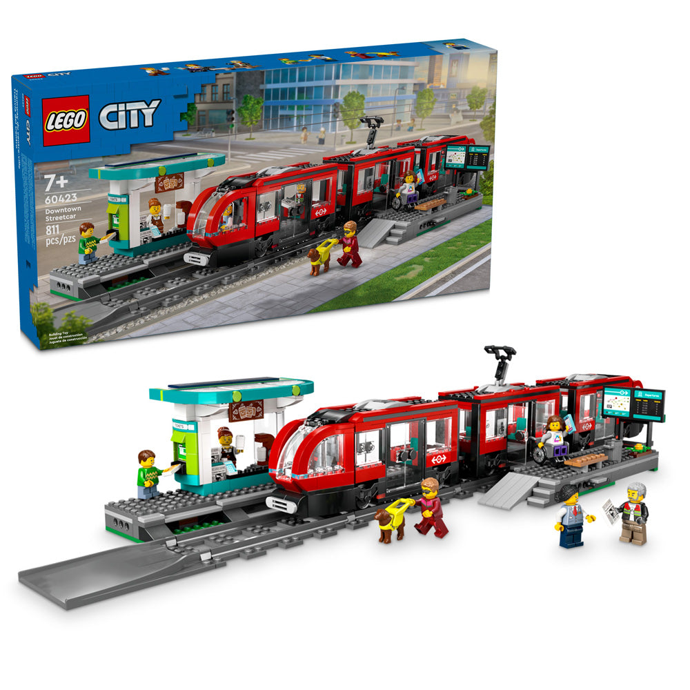 LEGO® City Downtown Streetcar and Station Toy Set 60423