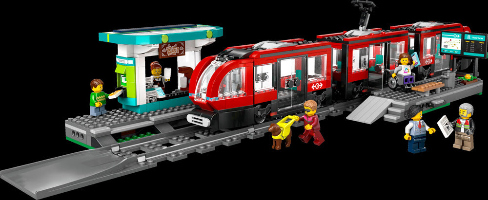 LEGO® City Downtown Streetcar and Station Toy Set 60423