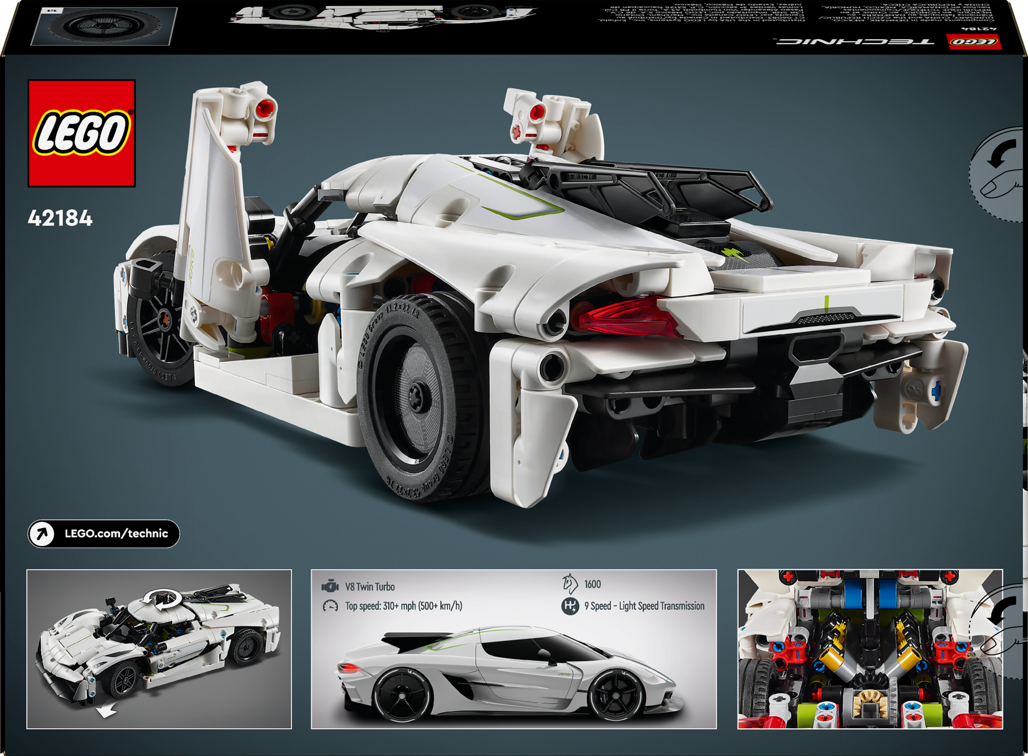 LEGO® Technic Koenigsegg Jesko Absolut White Hypercar 42184