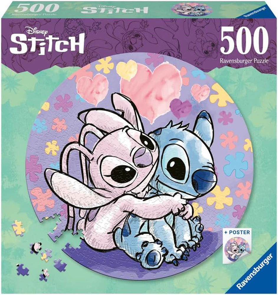 Stitch 500 pc Round Puzzle