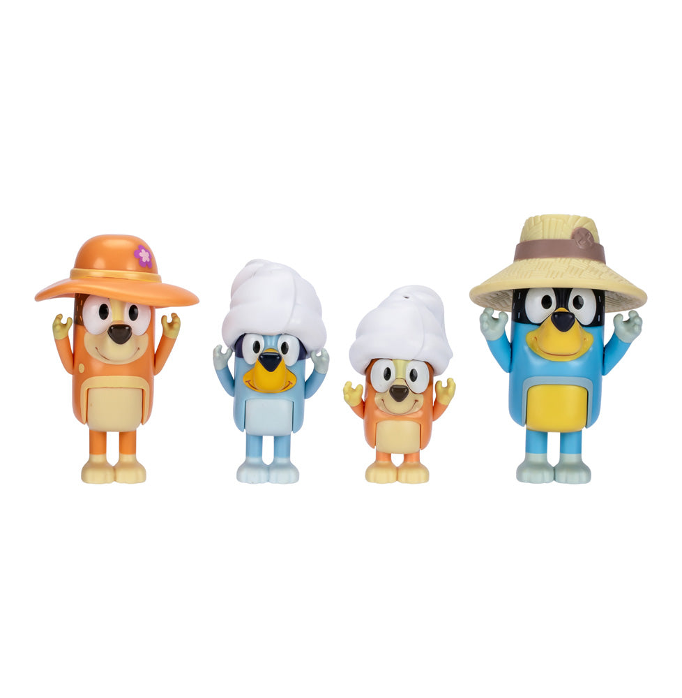 Bluey S11 Holiday Figure 4PK Family Trip