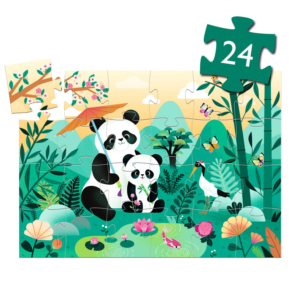 Djeco Silhouette Puzzle / Leo The Panda / 24 pcs