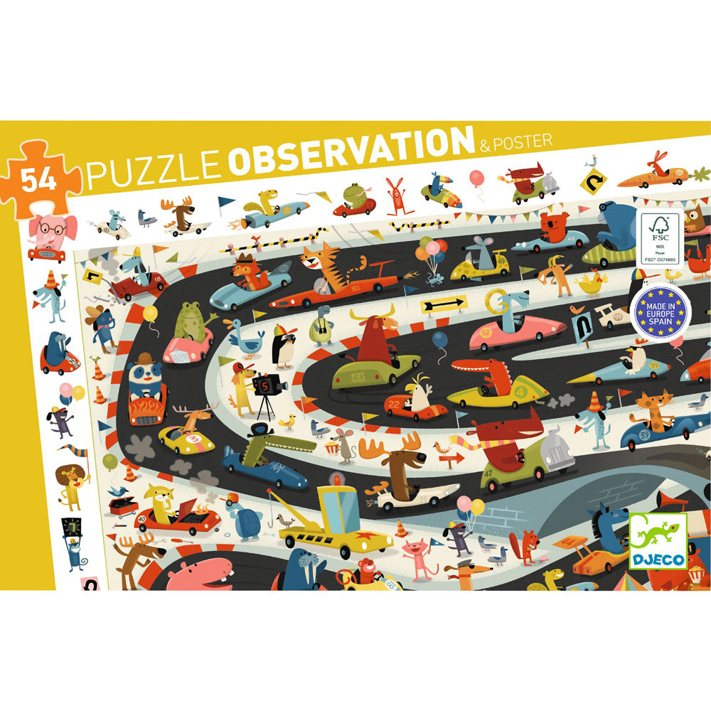 Djeco Observation Puzzle / Car Rally / 54 pcs