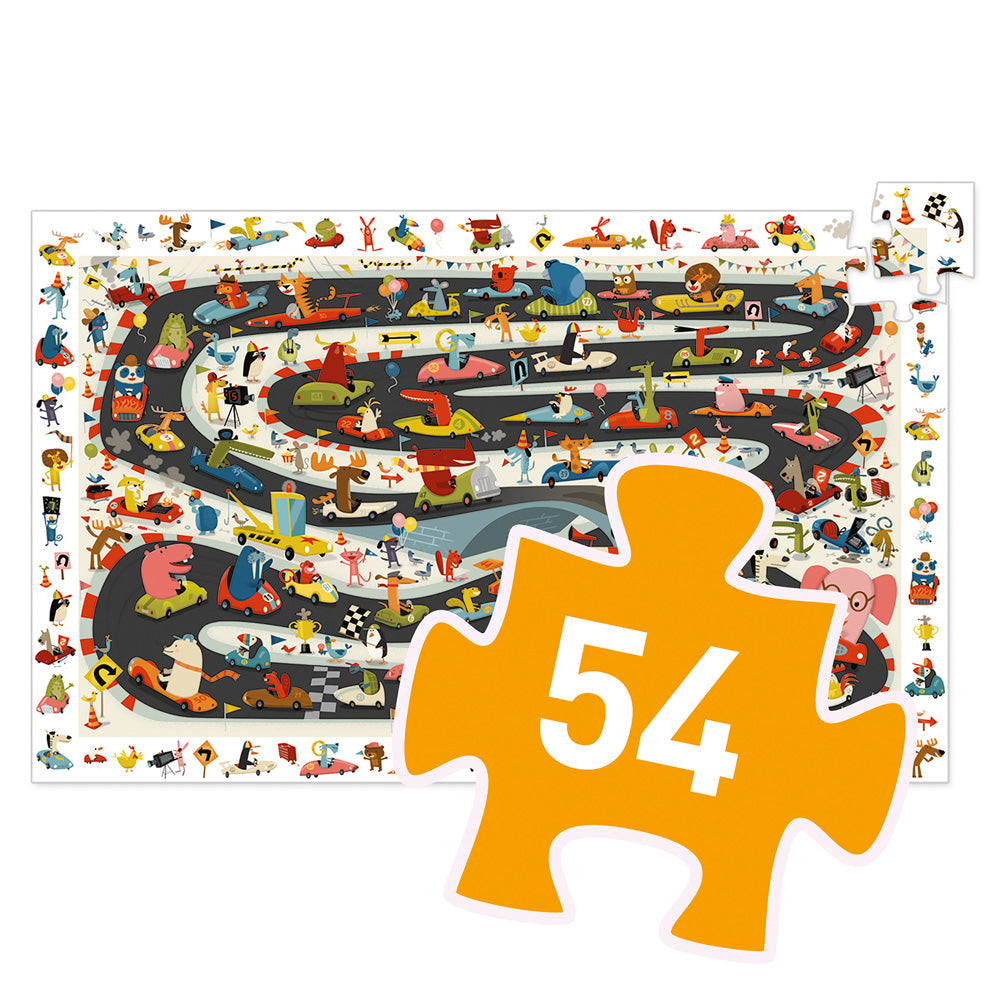 Djeco Observation Puzzle / Car Rally / 54 pcs