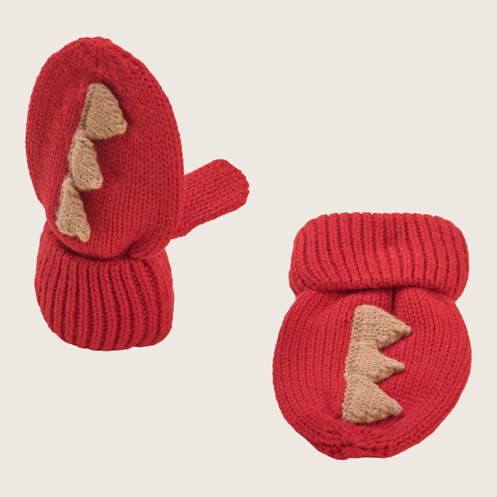 Rise Little Earthling Knit Dino Mitts