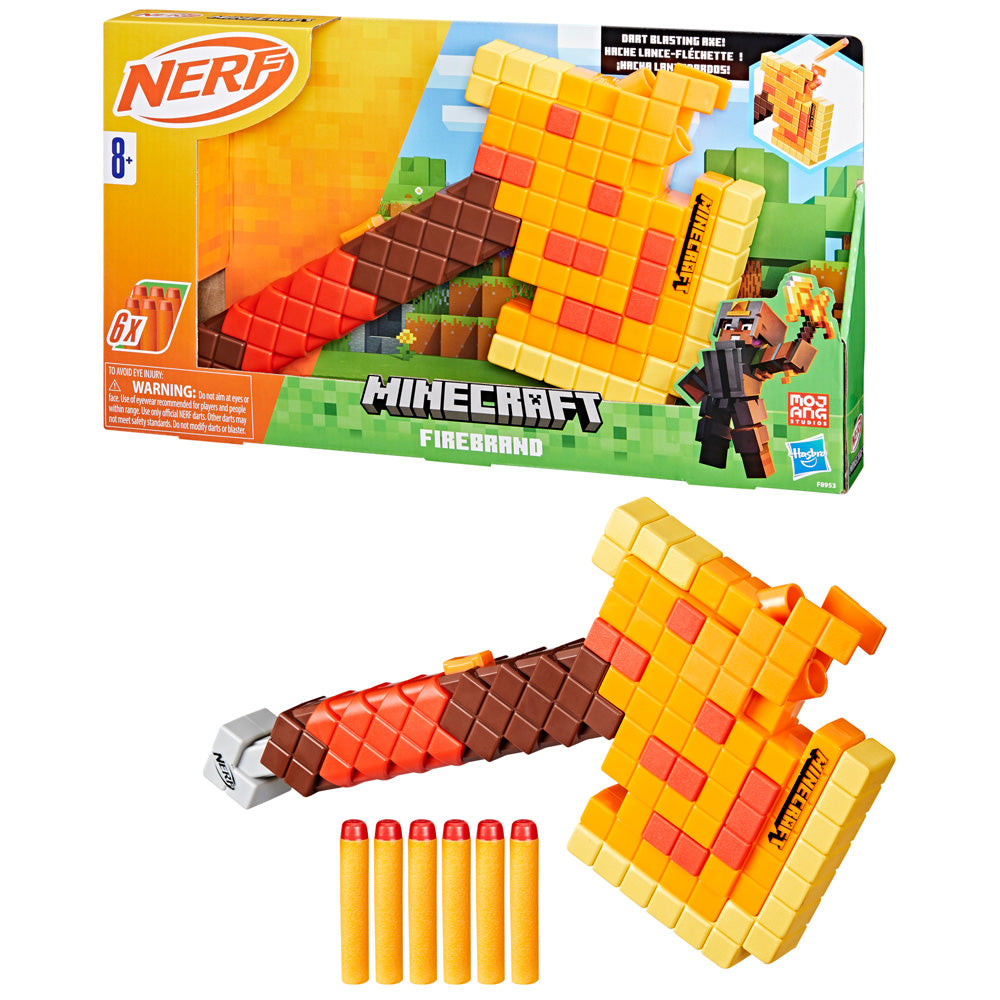 Nerf Minecraft Firebrand Dart Blasting Axe