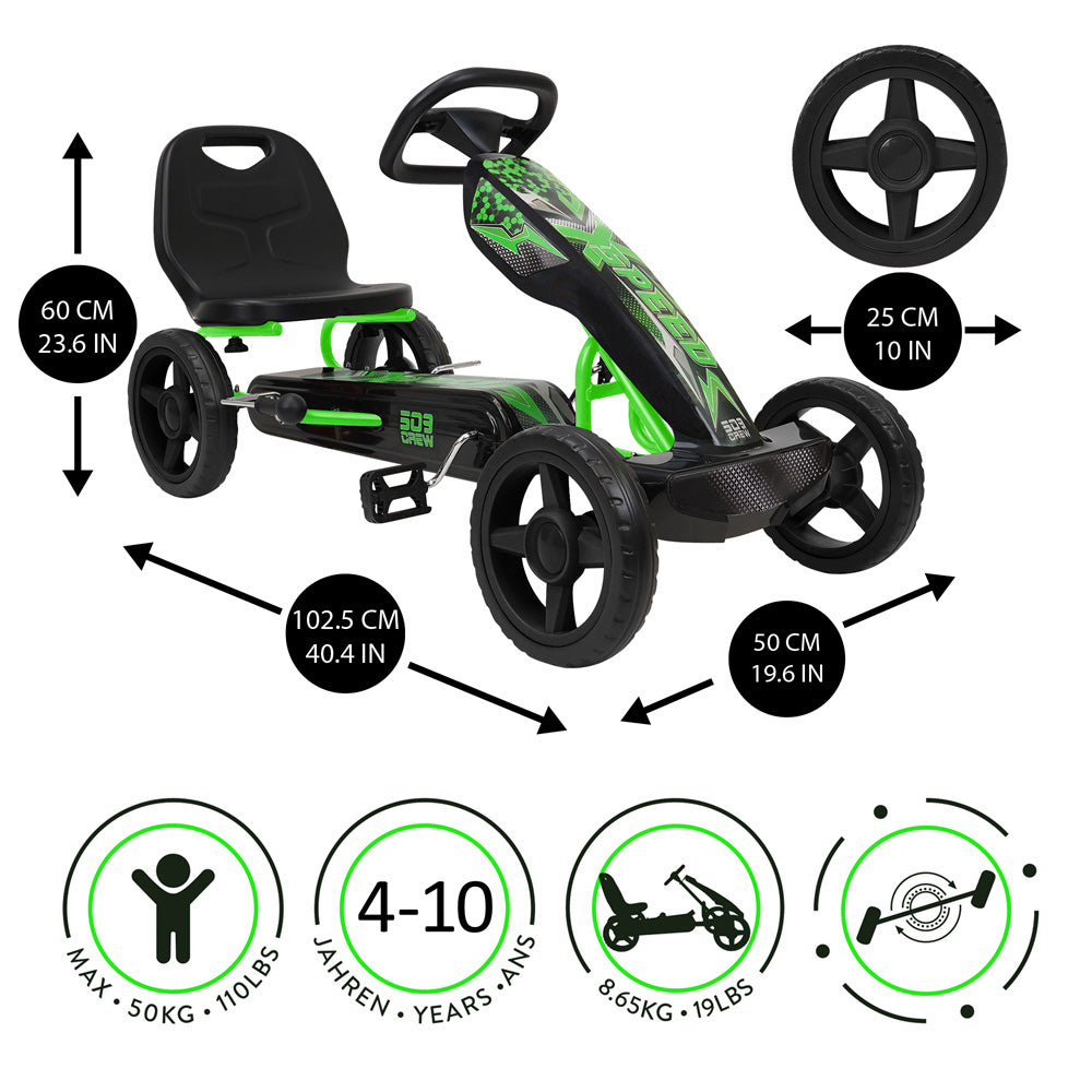 X-Speed Pedal Go Kart - Green