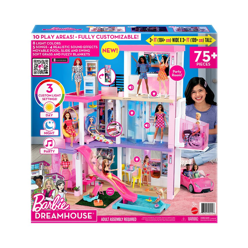 Barbie Dreamhouse (3.75 - ft) Dollhouse with Pool, Slide, Elevator, Lights & Sounds - Mastermind Toys___221819