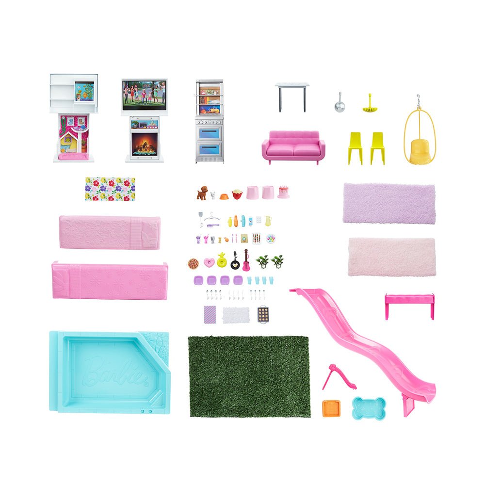 Barbie Dreamhouse (3.75 - ft) Dollhouse with Pool, Slide, Elevator, Lights & Sounds - Mastermind Toys___221819