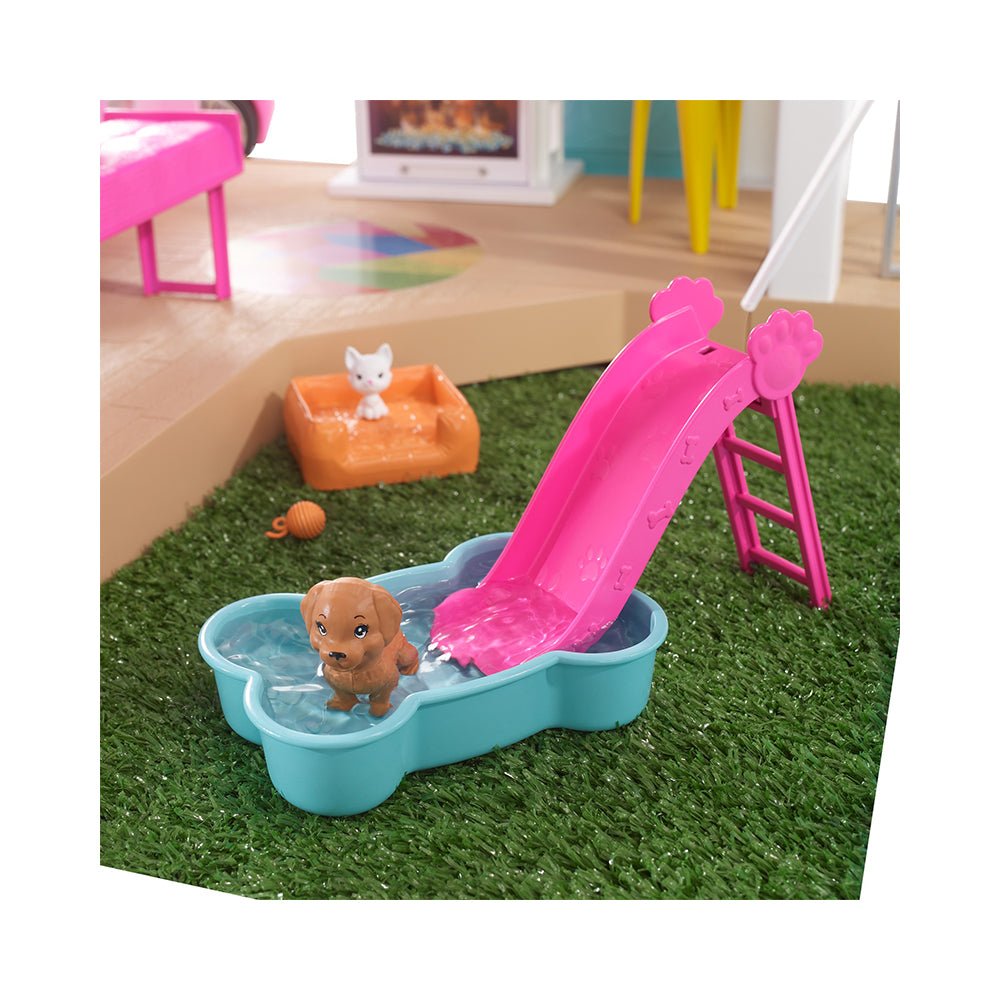 Barbie Dreamhouse (3.75 - ft) Dollhouse with Pool, Slide, Elevator, Lights & Sounds - Mastermind Toys___221819