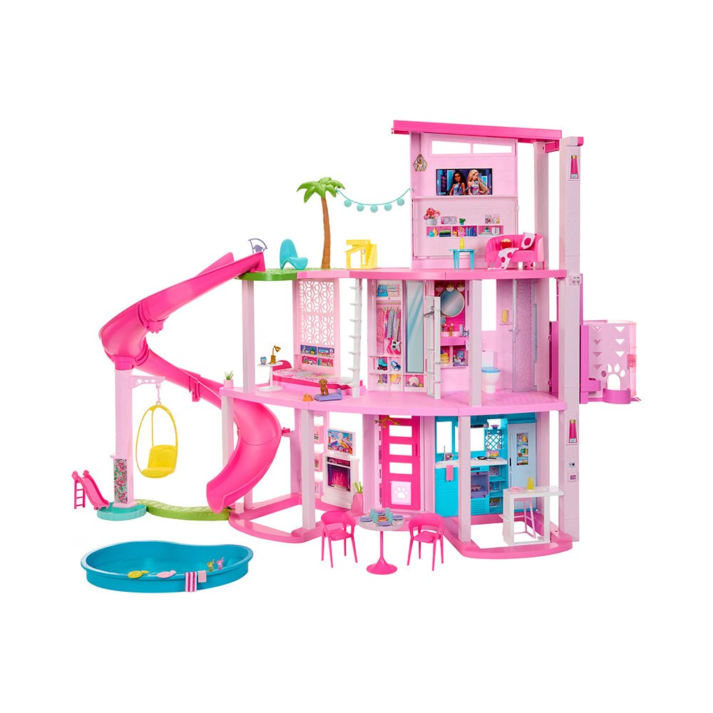 Barbie Dreamhouse, 75+ Pieces, Pool Party Doll House With 3 Story Slide - Mastermind Toys___231002