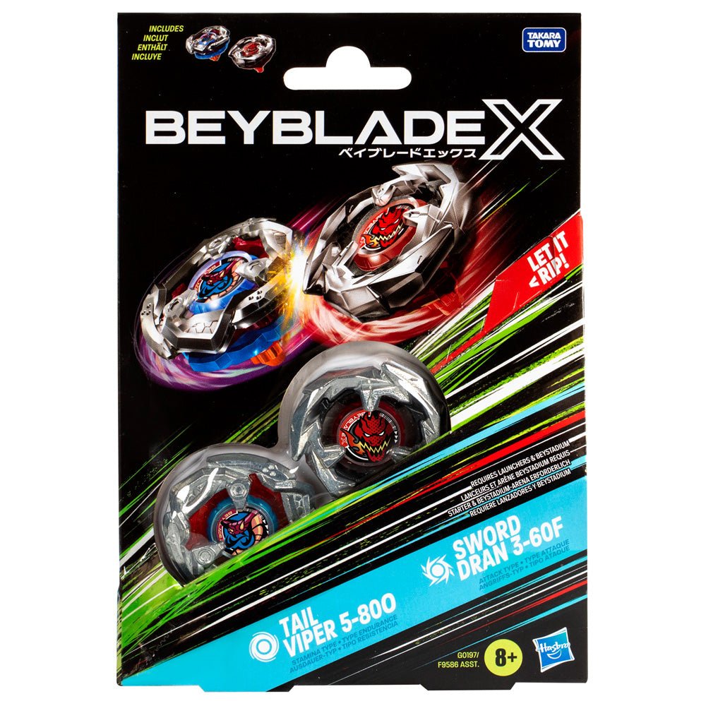 Beyblade X Tail Viper 5 - 80O&Sword Dran 3 - 60F - Mastermind Toys___234540