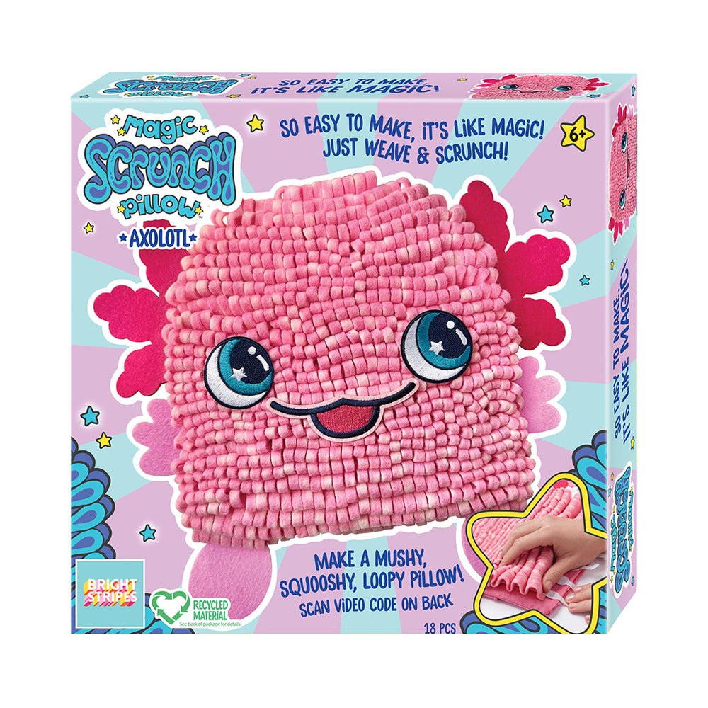 Bright Stripes Magic Scrunch Axolotl Pillow - Mastermind Toys___229602