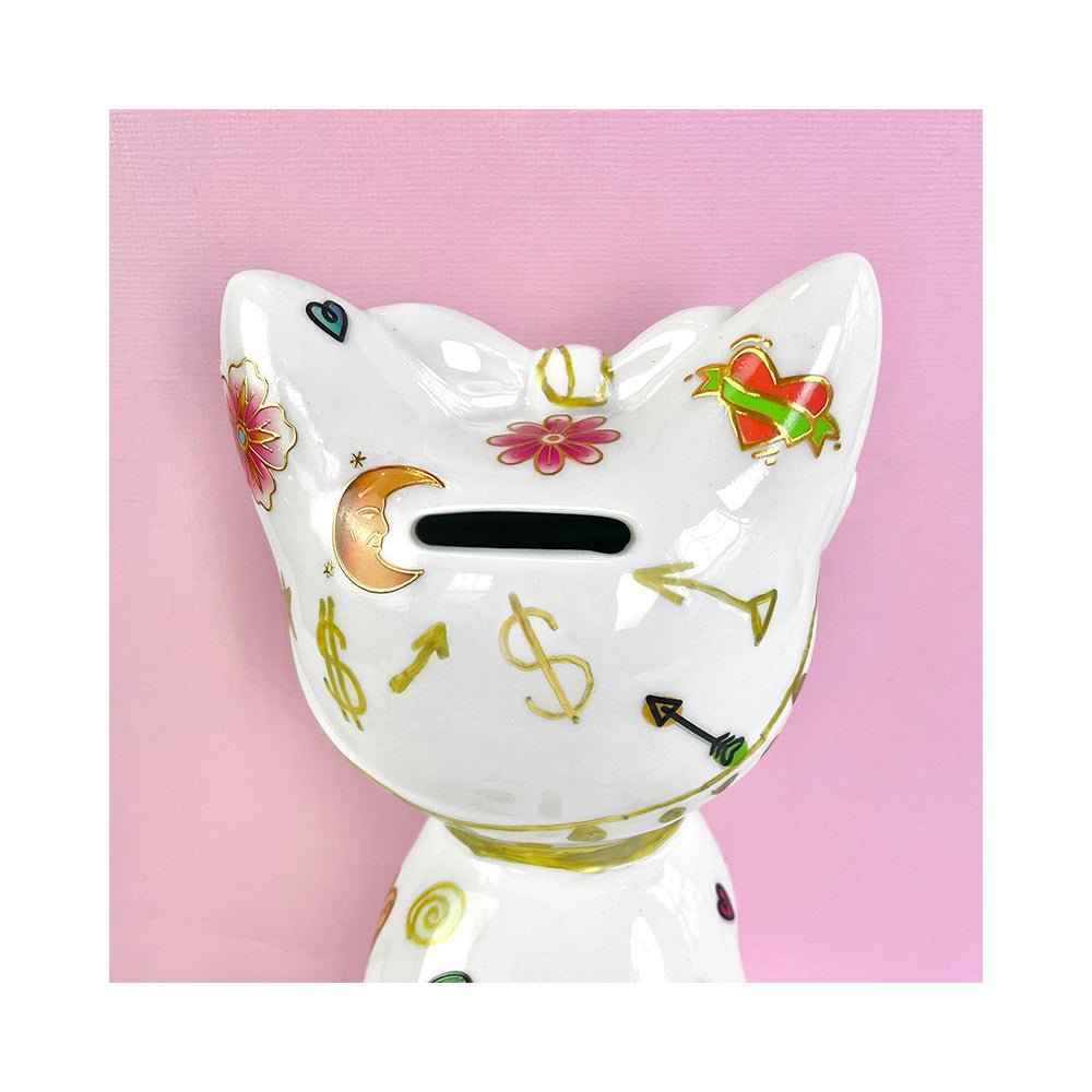 Bright Stripes Tattoo A Kitty Ceramic Bank - Mastermind Toys___226728