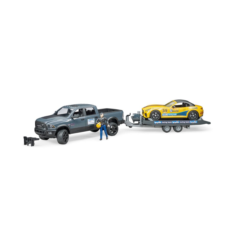 Bruder RAM Power Wagon and Bruder Racing Team Roadster - Mastermind Toys___214570