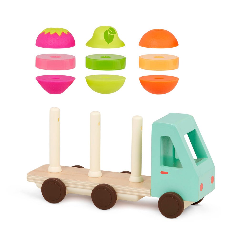 B.Toys Wooden Fruit Truck Stacker - Mastermind Toys___235722