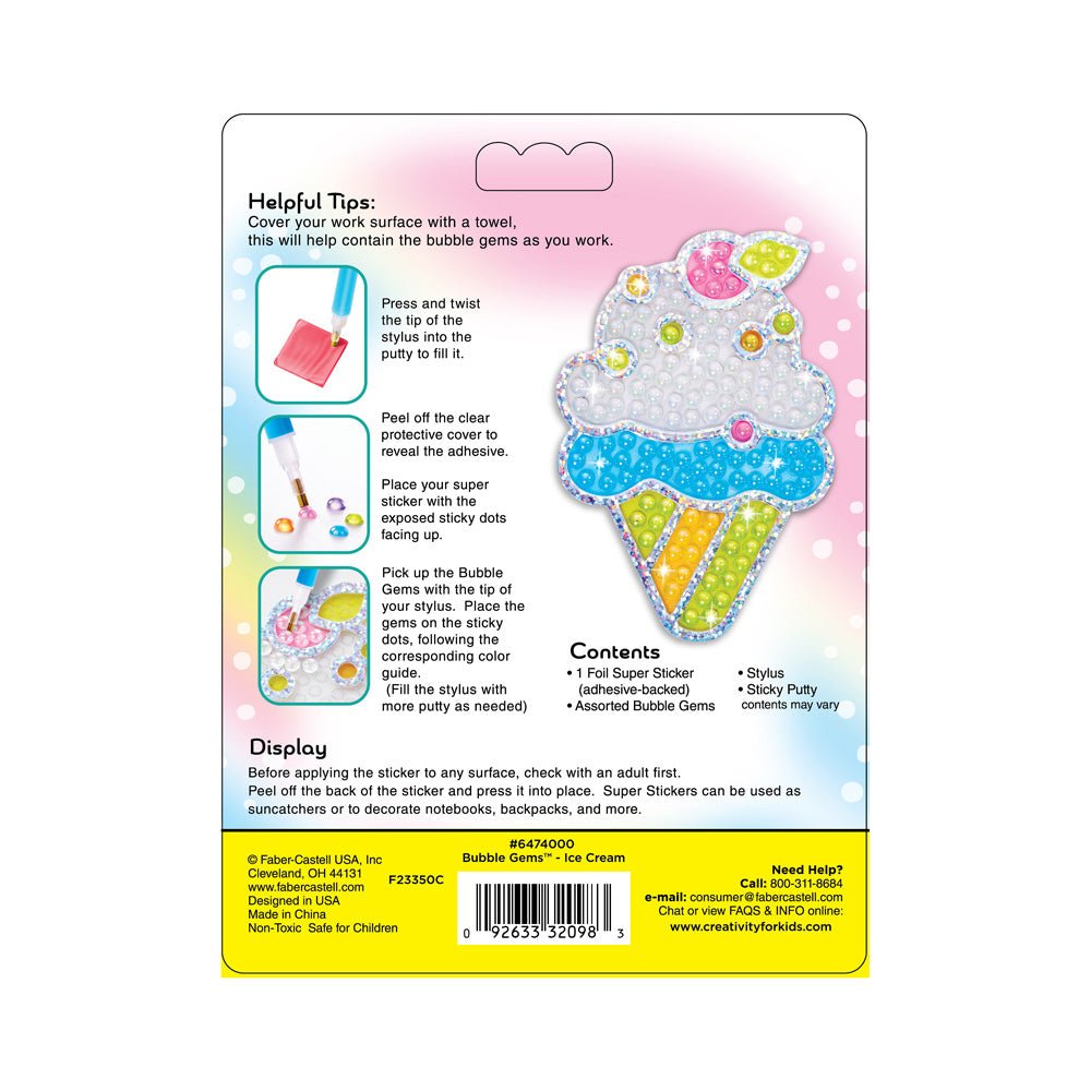 Bubble Gems Super Sticker Ice Cream - Mastermind Toys___232758