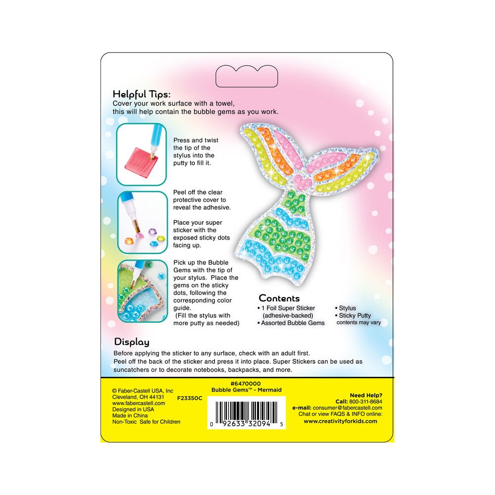 Bubble Gems  Super Sticker Mermaid - Mastermind Toys___232754