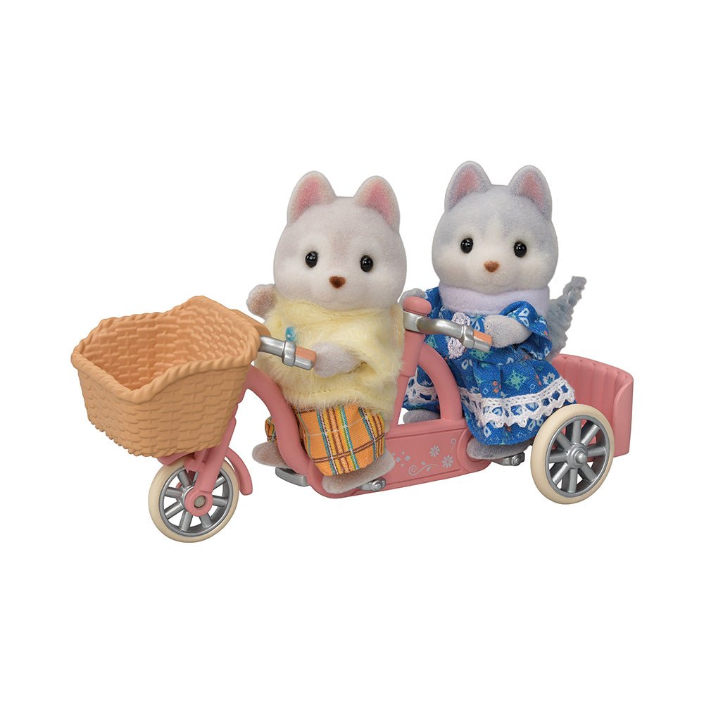 Calico Critters Husky Sister & Brother Tandem Cycling Set - Mastermind Toys___225211