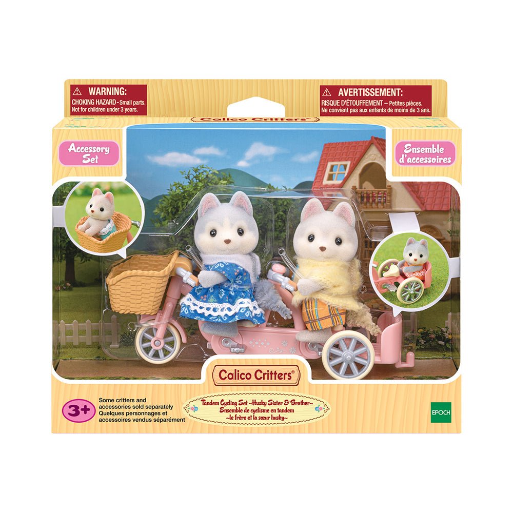 Calico Critters Husky Sister & Brother Tandem Cycling Set - Mastermind Toys___225211