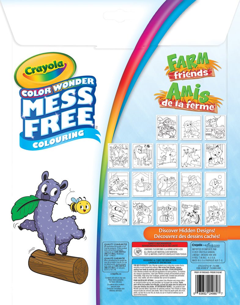 Crayola Color Wonder Mess - Free Colouring Pages & Mini Markers, Farm Friends - Mastermind Toys___232854