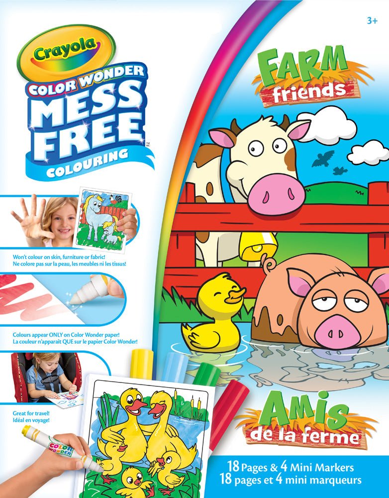 Crayola Color Wonder Mess - Free Colouring Pages & Mini Markers, Farm Friends - Mastermind Toys___232854