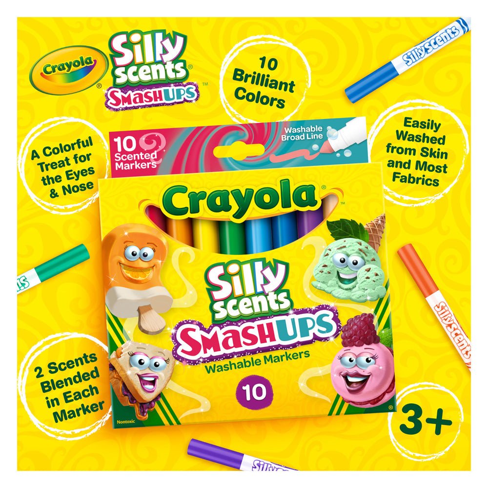 Crayola Silly Scents Smash - Ups Markers, 10 Count - Mastermind Toys___233431