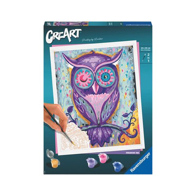 CreArt Dreaming Owl Painting by Numbers 9.5x12" - Mastermind Toys___229048