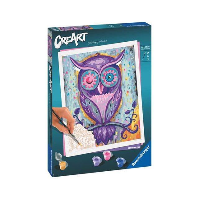 CreArt Dreaming Owl Painting by Numbers 9.5x12" - Mastermind Toys___229048