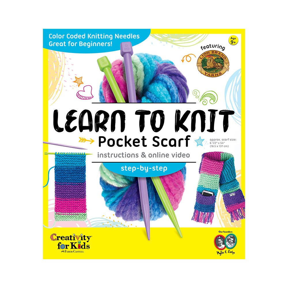 Creativity for Kids Learn to Knit Pocket Scarf - Mastermind Toys___223135