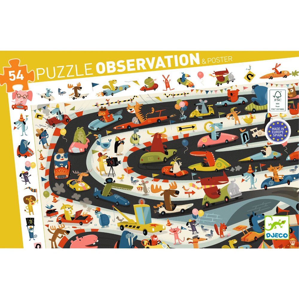 Djeco Observation Puzzle / Car Rally / 54 pcs - Mastermind Toys___238175