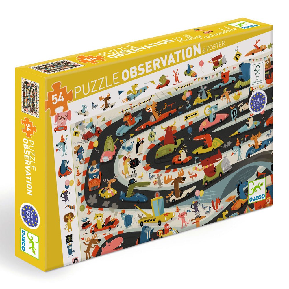 Djeco Observation Puzzle / Car Rally / 54 pcs - Mastermind Toys___238175