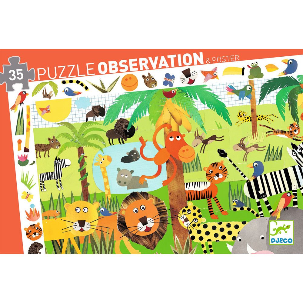 Djeco Observation Puzzle / Jungle / 35 pcs - Mastermind Toys___238174