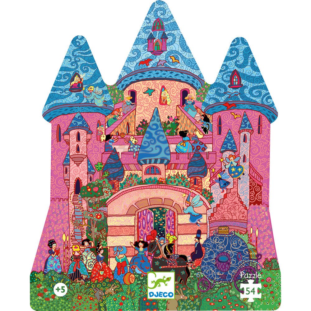 Djeco Silhouette Puzzle / Fairy Castle / 54 pcs - Mastermind Toys___238172