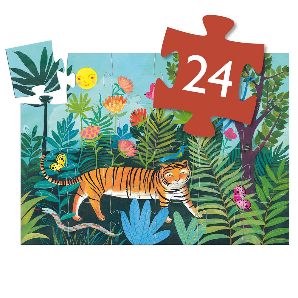 Djeco Silhouette Puzzle / The Tiger's Walk 24 pcs - Mastermind Toys___238218