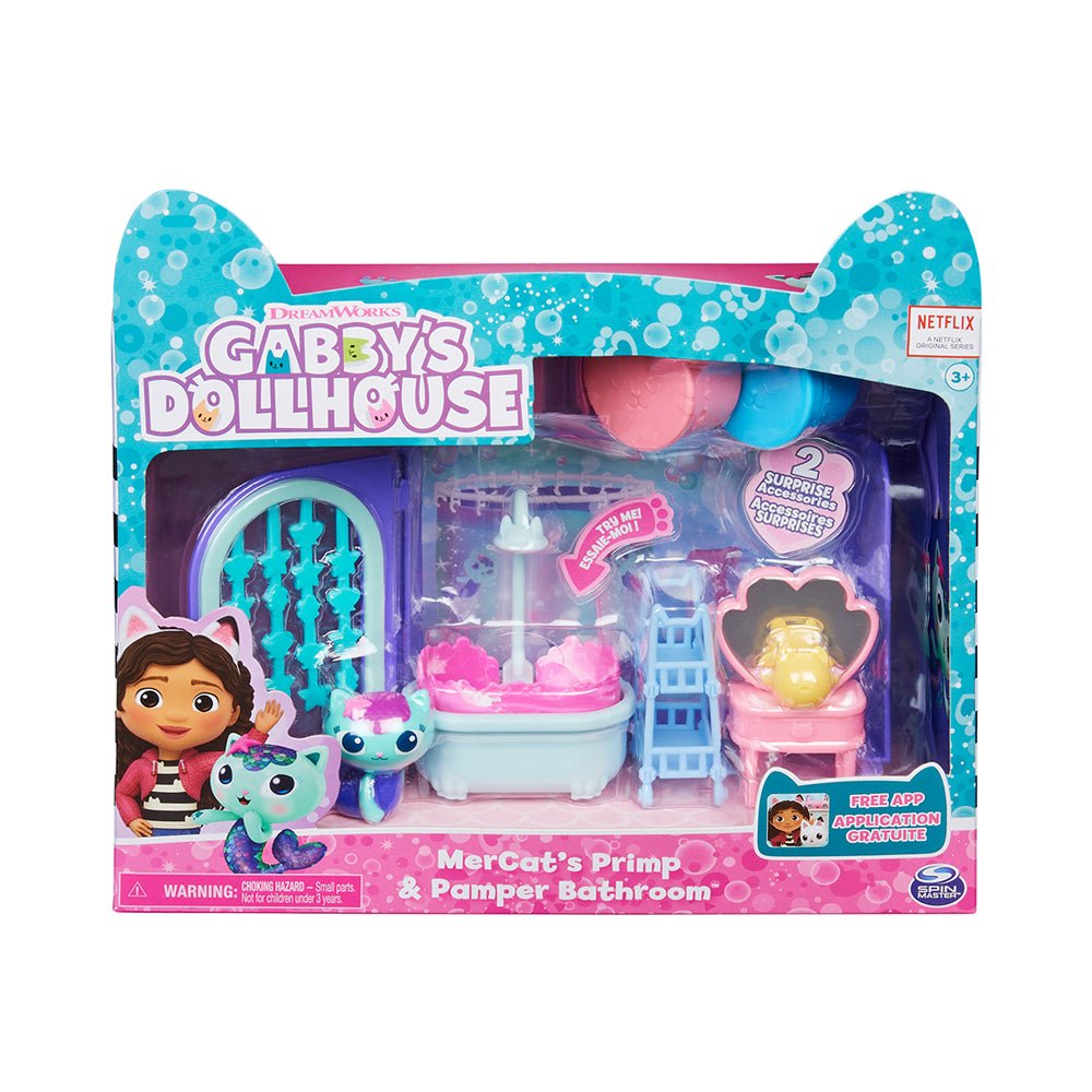 Gabby's Dollhouse Primp and Pamper Bathroom with MerCat - Mastermind Toys___224544