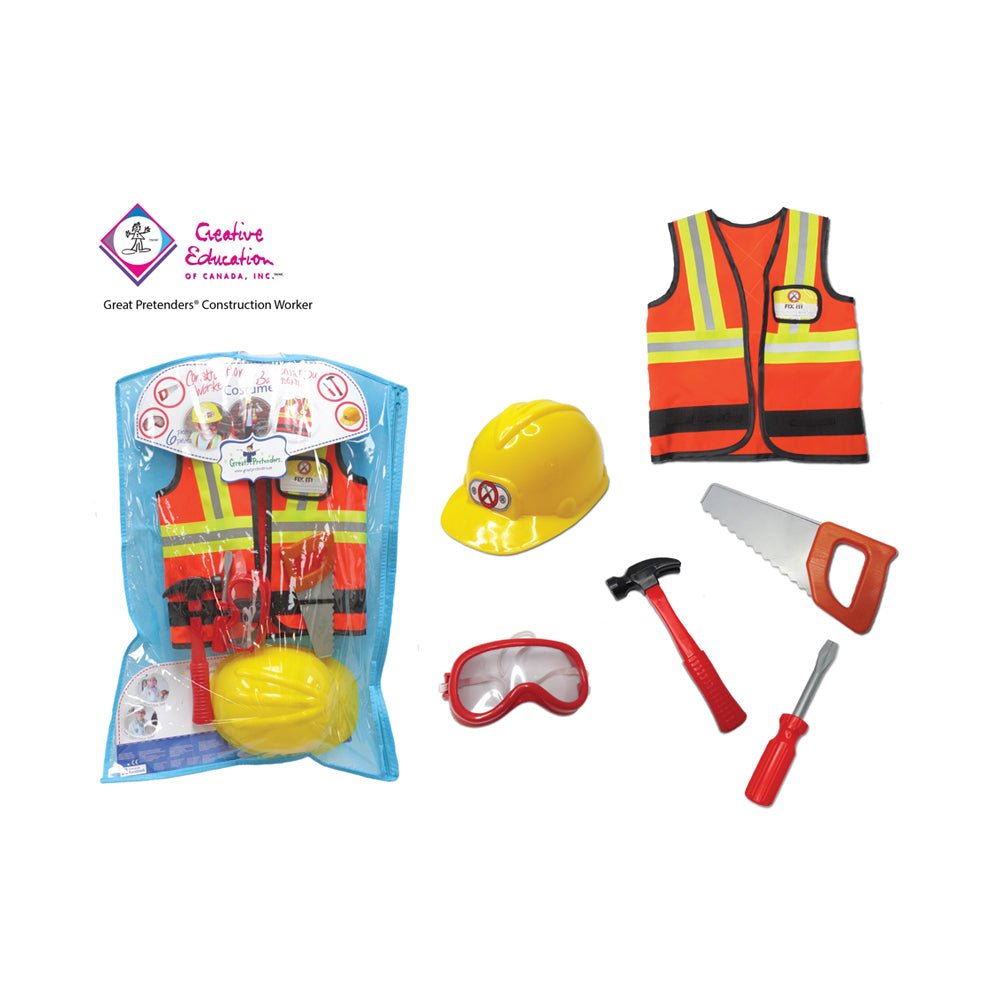 Great Pretenders Construction Worker Set, Size 5 - 6 - Mastermind Toys___142125