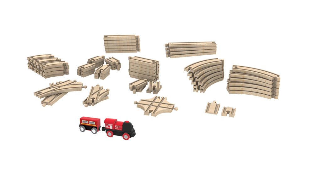 Hape 65 PC Railway & Expansion Set - Mastermind Toys___238059