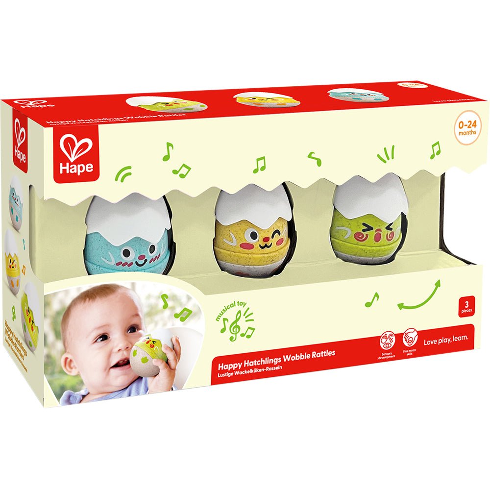 Hape Happy Hatchlings Wooble Rattles - Mastermind Toys___235580