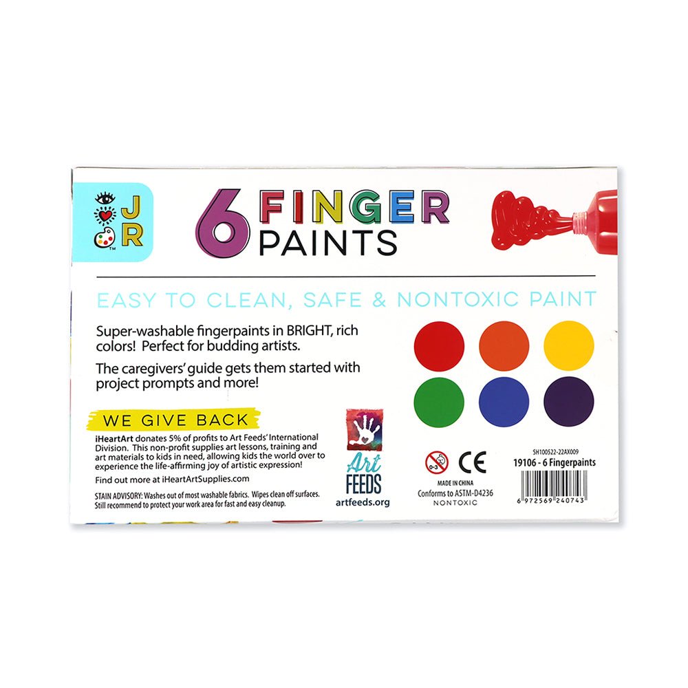 JR 6 Washable Fingerpaints - Mastermind Toys___226734