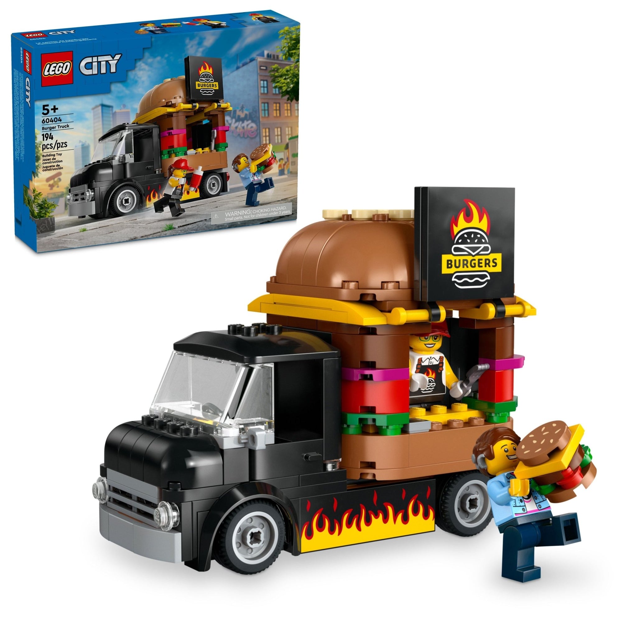 LEGO City Burger Truck Toy Building Set, Pretend Play Toy 60404 - Mastermind Toys___232547