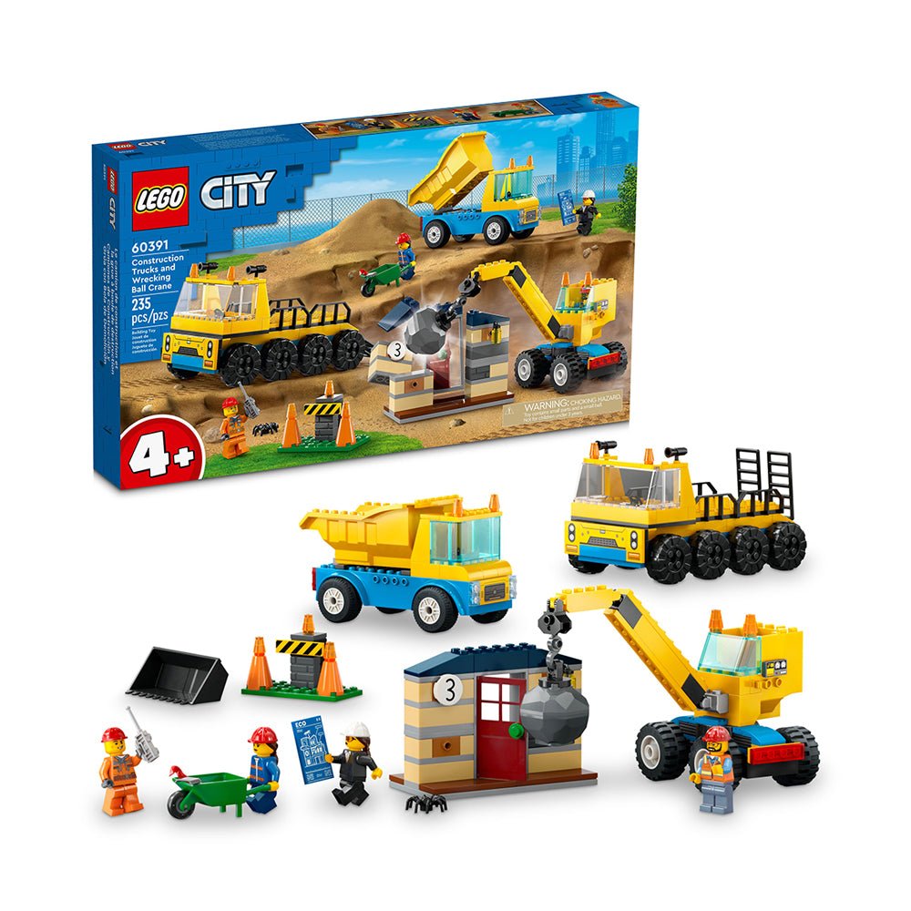 LEGO City Construction Trucks and Wrecking Ball Crane 60391 (235 Pieces) - Mastermind Toys___229705