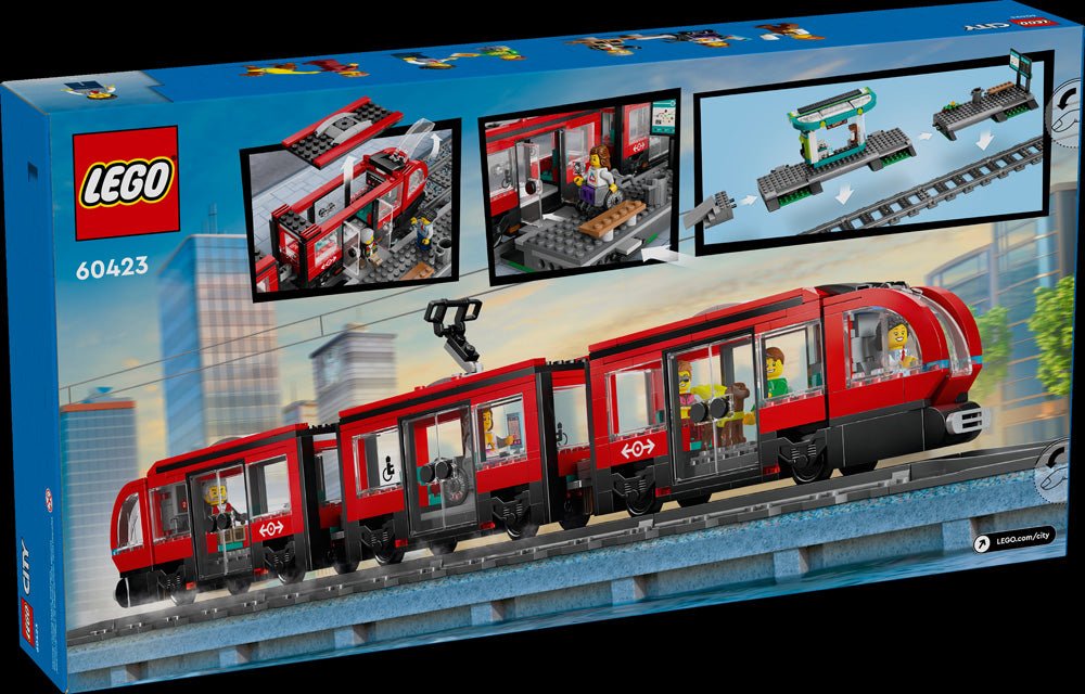 LEGO® City Downtown Streetcar and Station Toy Set 60423 - Mastermind Toys___236037