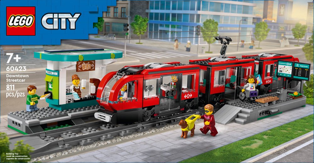 LEGO® City Downtown Streetcar and Station Toy Set 60423 - Mastermind Toys___236037