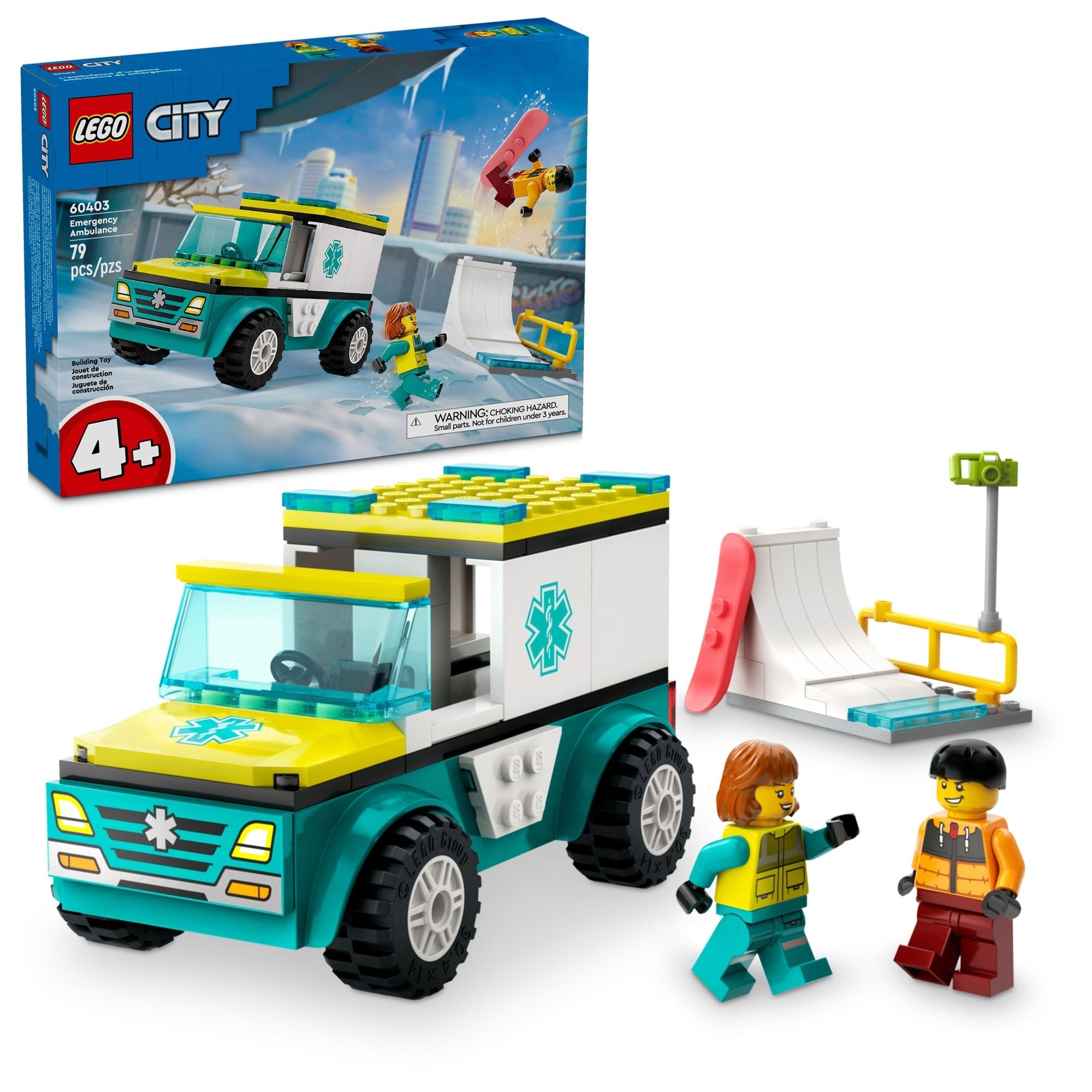 LEGO City Emergency Ambulance and Snowboarder 60403 - Mastermind Toys___232533