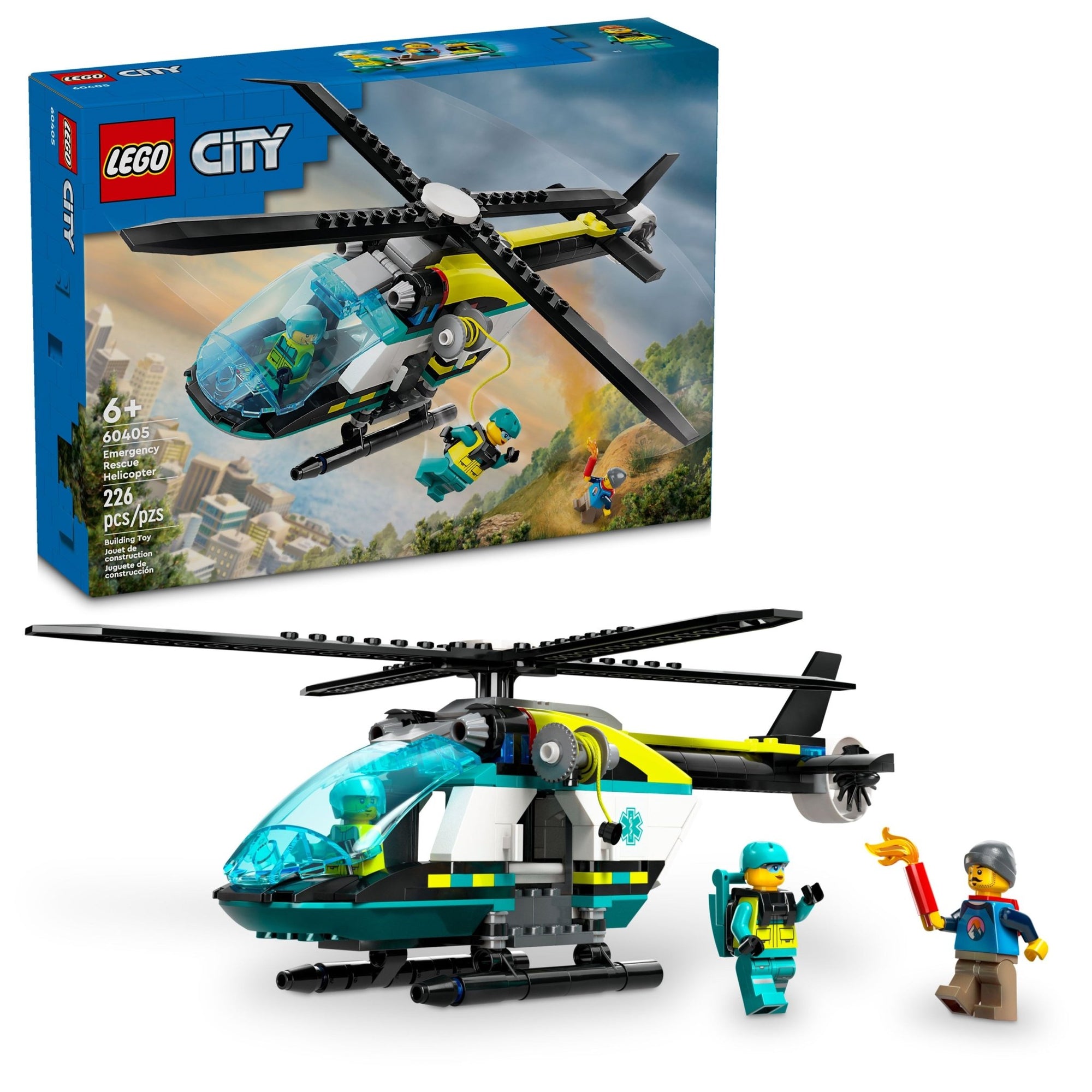 LEGO City Emergency Rescue Helicopter Building Kit 60405 - Mastermind Toys___232516